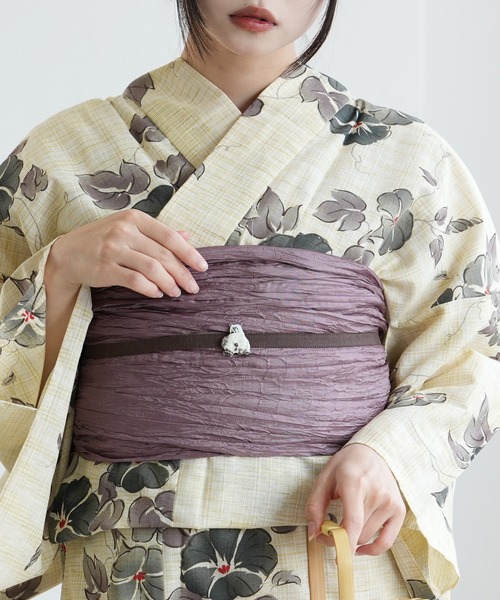 utatane 浴衣 浴衣3点セット 綿麻 こぼれる朝顔 レディース : ZOZOTOWN