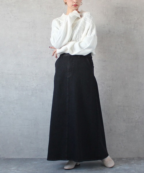 EMMACULATE　ロングスカート Emma（SELECT LEVERY） デニムスカート (nod)デニムフレアロング