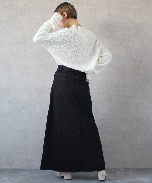 セリーヌCeline フレアロングデニムスカート Emma（SELECT LEVERY） デニムスカート (nod)デニムフレアロング