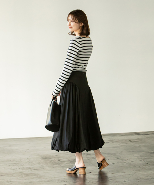 【オシャレ⭐NOBLE】白　こげ茶　ボーダー　カットソー NOBLE｜ノーブルのトップス（ボーダー柄）通販 - ZOZOTOWN