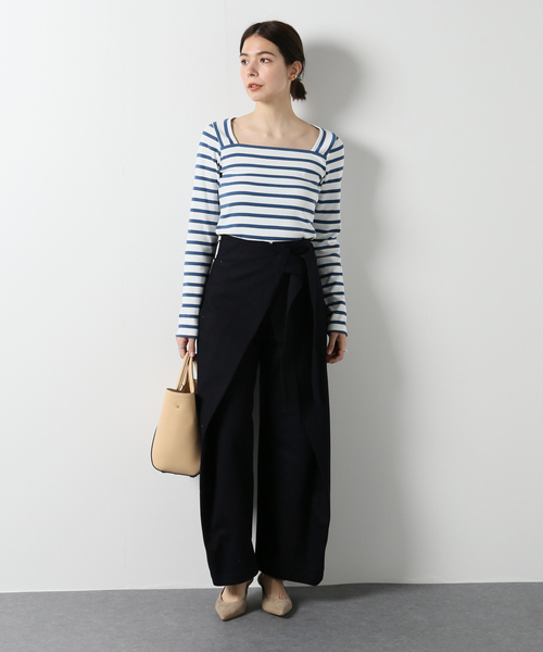 NOBLE（ノーブル） tシャツ Tシャツ スクエアネックボーダーTOPS