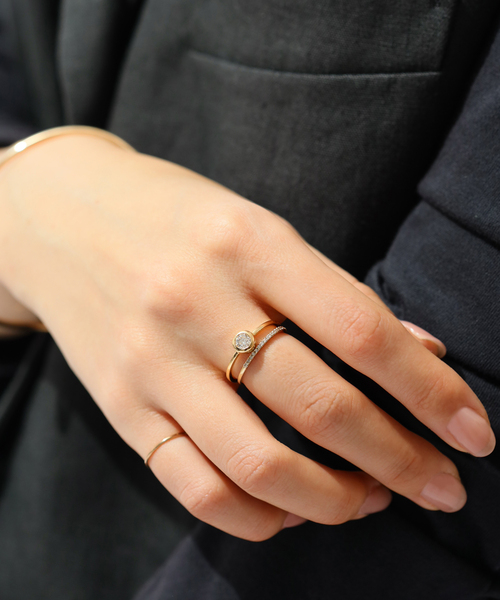 指輪 リング ハーフエタニティーダイヤリング K10 レディース PAS