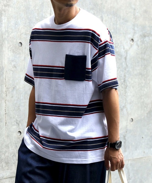 BACK NUMBER tシャツ 「BACK NUMBER」ボーダーニットポケットT / 吸水