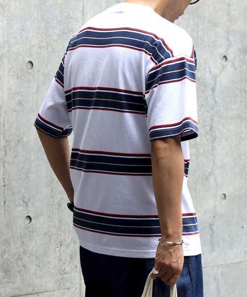 ポケットボーダーt ボーダーポケットTシャツ メンズ(S ホワイト): トップス｜Right-on公式