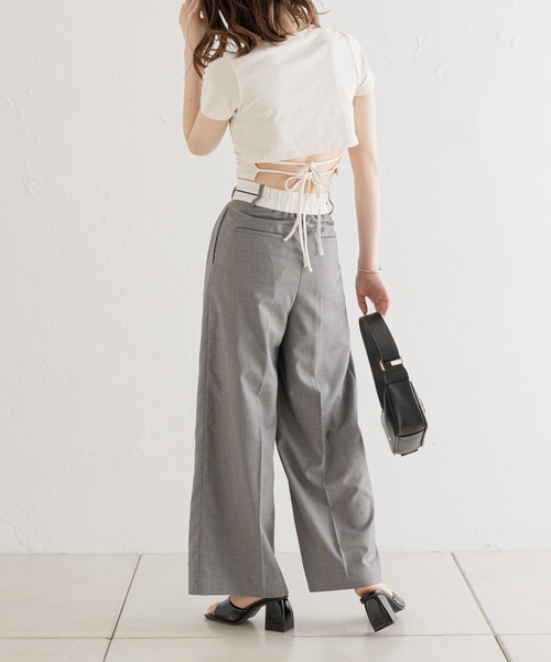 Chico（チコ） パンツ スラックス ダブルタックスラックスパンツ