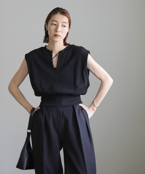 select MOCA tシャツ ワッフルフレンチスリーブトップス