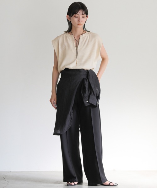 select MOCA tシャツ ワッフルフレンチスリーブトップス