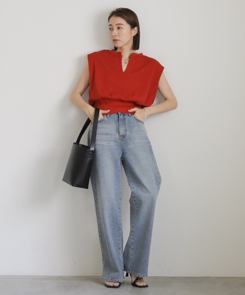 select MOCA tシャツ ワッフルフレンチスリーブトップス