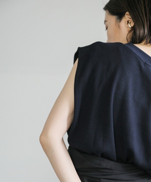 select MOCA tシャツ ワッフルフレンチスリーブトップス