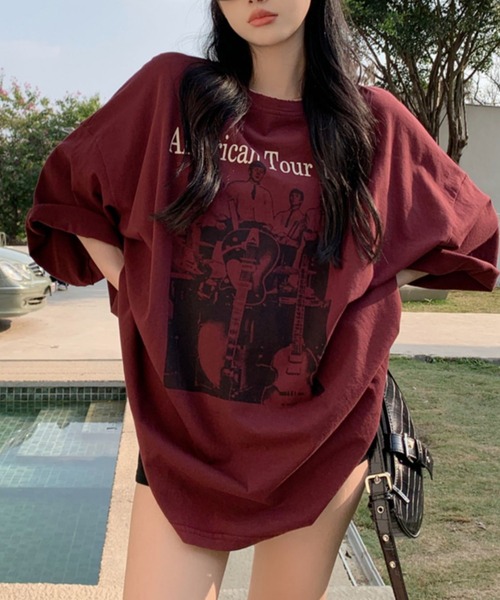 Achic tシャツ オーバーサイズロゴTシャツ レディース