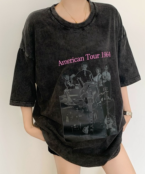 tシャツ オーバーサイズＴ レディース Achic tシャツ オーバーサイズロゴTシャツ レディース