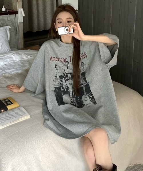 Achic tシャツ オーバーサイズロゴTシャツ レディース