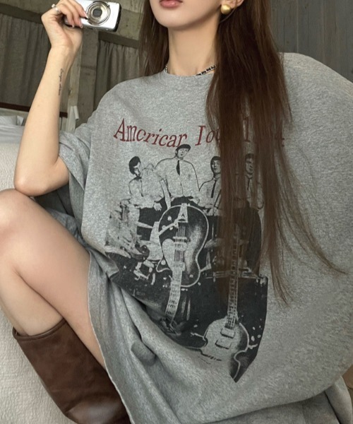 tシャツ ロゴT「オーバーサイズ」 レディース Achic tシャツ オーバーサイズロゴTシャツ レディース