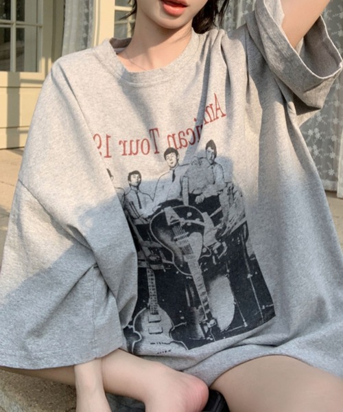 STCH】オーバーサイズロゴ入りトップス（Tシャツ/カットソー