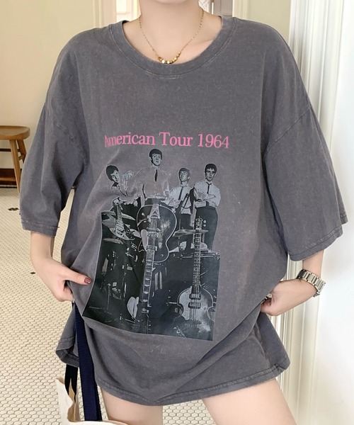 アメリピンテージ オーバーサイズTシャツ Achic tシャツ オーバーサイズロゴTシャツ レディース