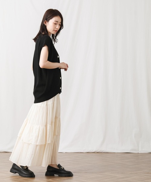 cloche スカート Cアシメギャザーフリルスカート レディース