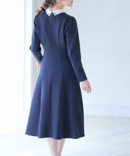 tocco closet ワンピース 2WAYビジュー×レース襟付きダンボール  