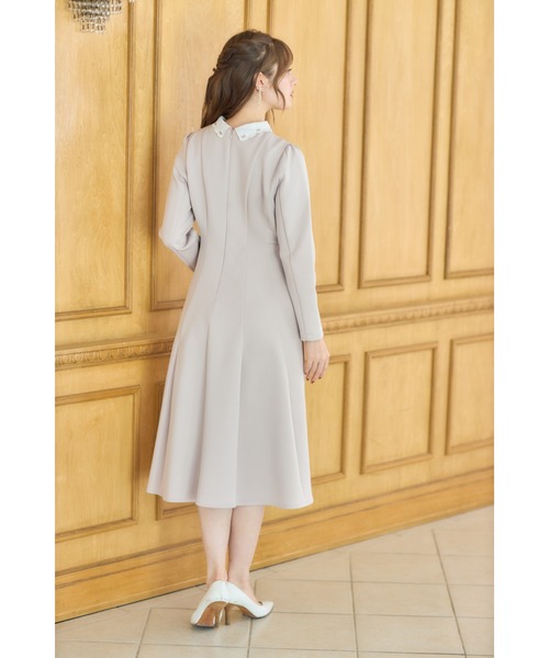 tocco closet ワンピース 2WAYビジュー×レース襟付き