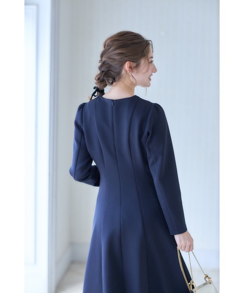 tocco closet ワンピース 2WAYビジュー×レース襟付き