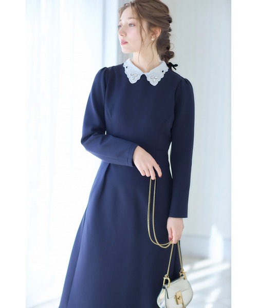 ととと　他の方のご購入はご遠慮下さい tocco closet ワンピース 2WAYビジュー×レース襟付き