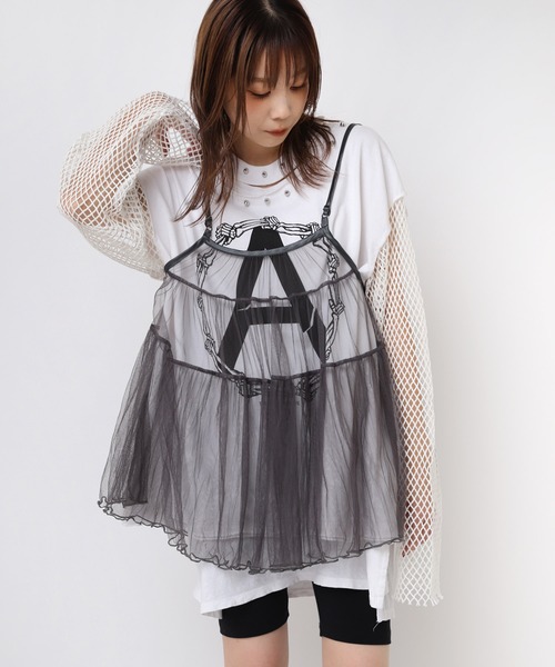 RNA キャミソール B2806 チュールメッシュキャミ : ZOZOTOWN