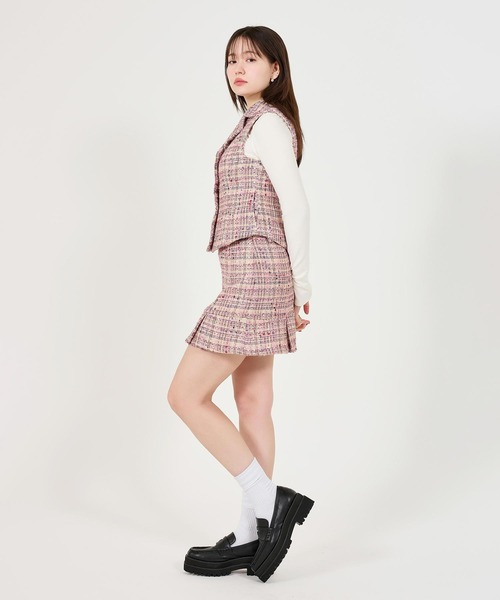 tina jojun  ツイードスカート TINA：JOJUN スカート ファンシー ツイードミニスカート