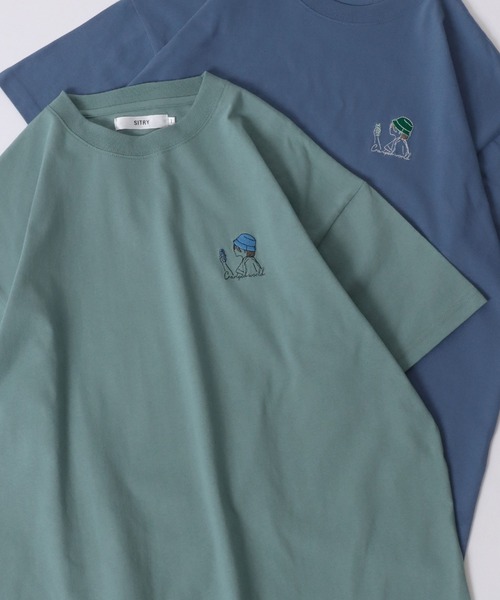 SITRY tシャツ Girl Embroidery T-shirt/別注 オーバーサイズ