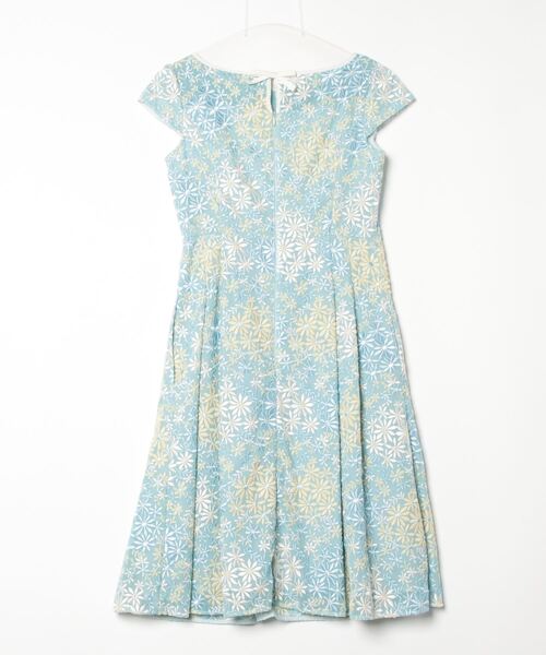 TOCCA花柄 総刺繍半袖 ワンピース TOCCA」 刺繍半袖ワンピース 0 ブルー レディース 実寸 【公式通販】