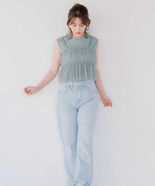 tシャツ 「SET」フレンチラメタンク＆チュールキャミ レディース