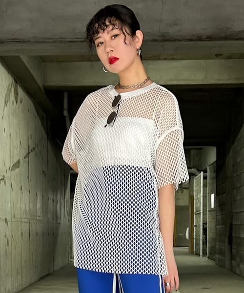 Narcissus tシャツ メッシュTシャツ レイヤード レディース