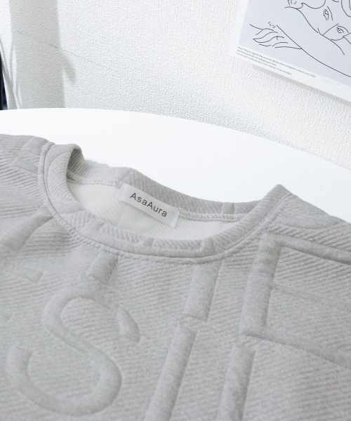 AsaAura tシャツ エンボス加工ロゴtシャツ メンズ 韓国風 メンズ
