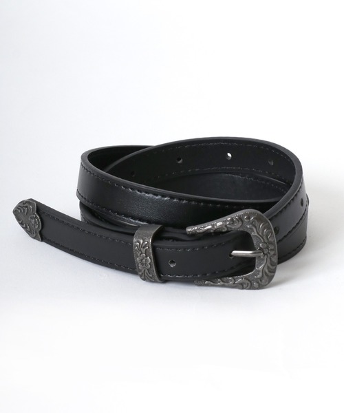 ベルト 18mm 細め ウエスタン レザーベルト メンズ レディース