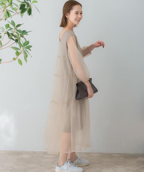 Torrazzo Donna（トラッゾドンナ） ワンピース ニット×オーガンジー