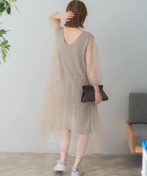 Torrazzo Donna（トラッゾドンナ） ワンピース ニット×オーガンジー