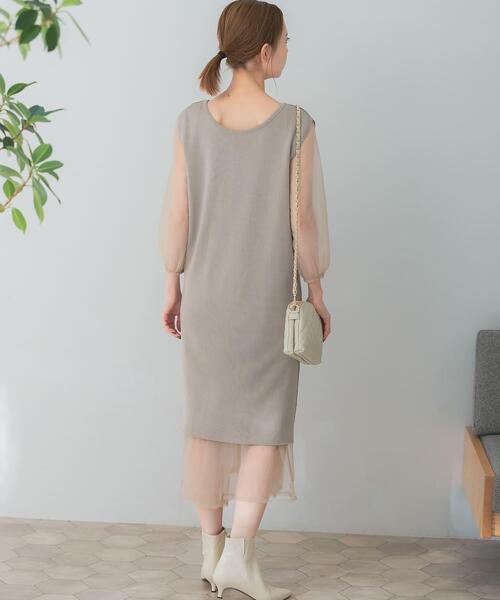 Torrazzo Donna（トラッゾドンナ） ワンピース ニット×オーガンジー