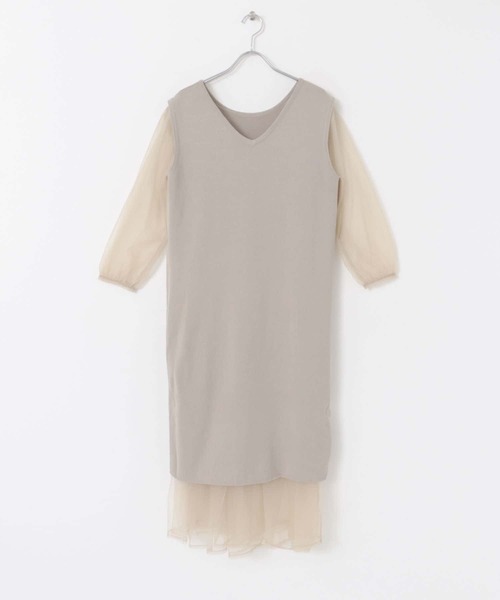 Torrazzo Donna（トラッゾドンナ） ワンピース ニット×オーガンジー