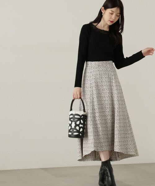 PROPORTION BODY DRESSING スカート ミックスツイードフレア