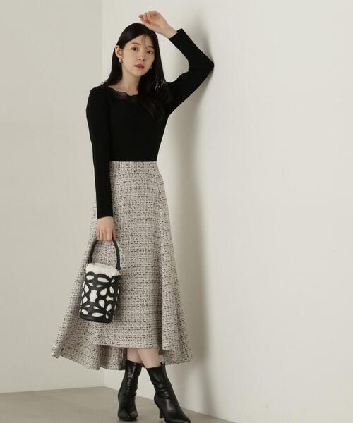 PROPORTION BODY DRESSING スカート ミックスツイードフレア