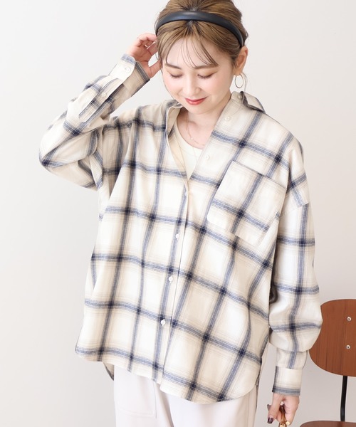 月末大特価❗️45R ジンバネルチェックのビッグシャツドレス 45R ジンバネルチェックのビッグシャツドレス sizeFreeロングワンピース