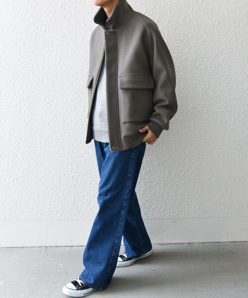 SHIPS any ブルゾン アウター any: PURE WOOL MELTON ダービー メンズ 