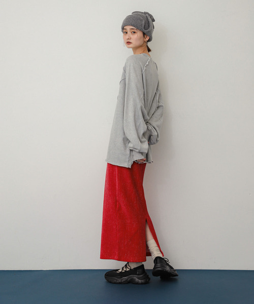 SENSE OF PLACE by URBAN RESEARCH スカート ラメカットコールナロー