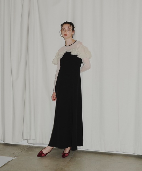 ANDRESD ドレス frills flare dress フリルフレアドレス