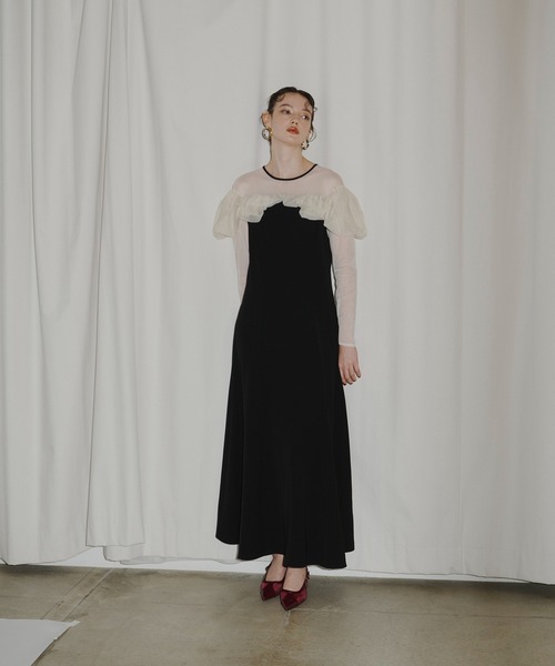 ANDRESD ドレス frills flare dress フリルフレアドレス