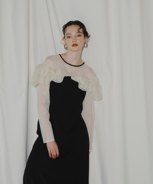 ANDRESD frills flare dress フリルフレアドレス ANDRESD ドレス drape dress / ドレープドレス : ZOZOTOWN Yahoo
