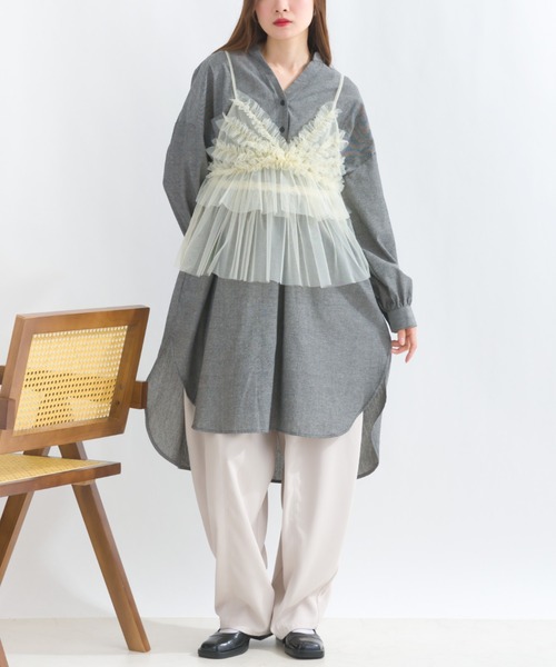 45R ダンガリーワンピース terrace ワンピース ツーポケダンガリーシャツワンピース : ZOZOTOWN