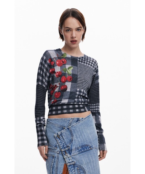 Desigual（デシグアル） ニット セーター チェリープリント パッチ