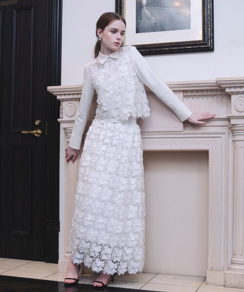 897t*美品 ルルウィルビー サークルレーススカート LOULOU WILLOUGHBY（ルルウィルビー）の「【LOULOU WILLOUGHBY