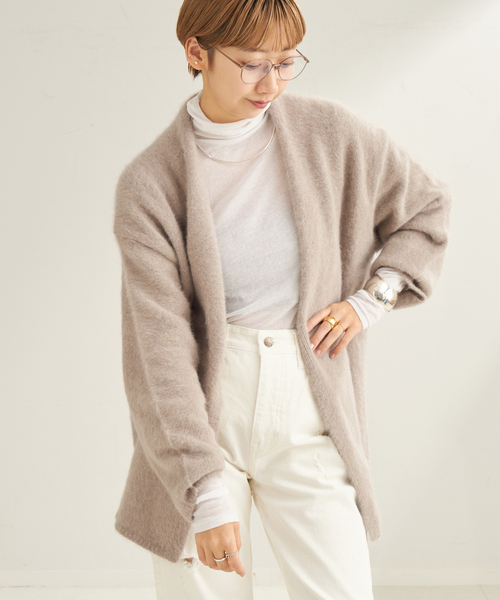 plage（プラージュ） カーディガン fox cashmere fur gown