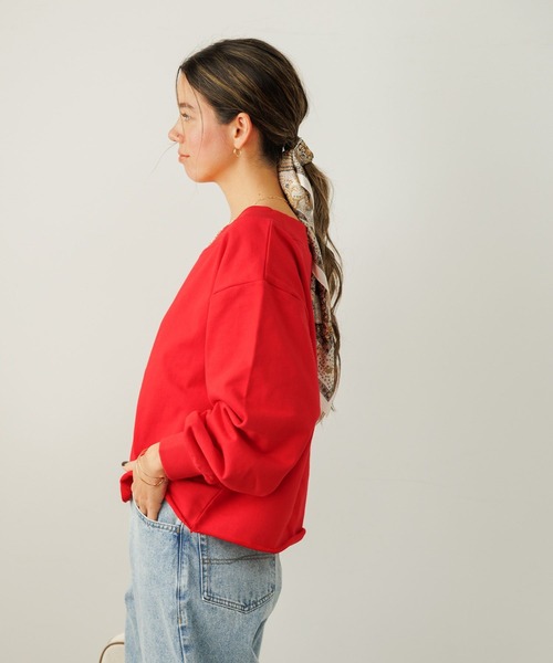 トレーナー スウェット ショートオフショルスウェットプルオーバー レディース emi+ トレーナー スウェット ショートオフショルスウェットプル
