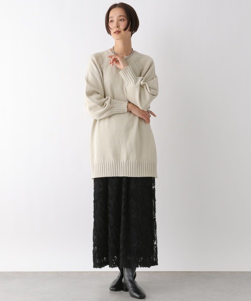 新品☆23区ラムズウールランゲ　ニットチュニック セール】ルーズマフラーニットチュニック（ワンピース）｜RESEXXY